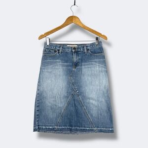 Y2K Abercrombie Fitch Denim Skirt Womens Light Wash Size 0 A Line Beachy Casual